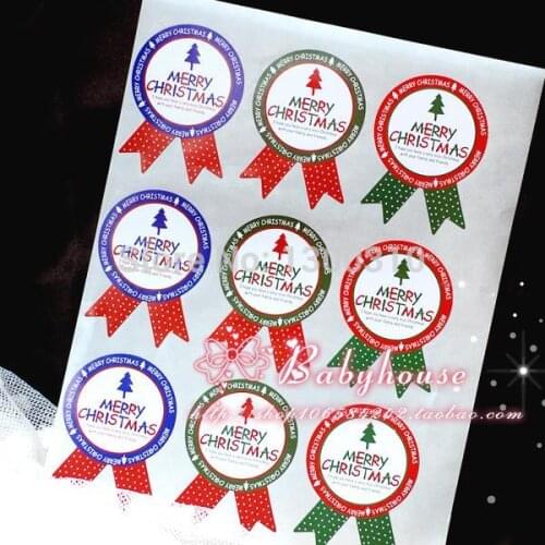 Merry Christmas Sticker seal sticker paste gift stickers decoration stickers for Festival Gift Favor Packing 360pcs/lot