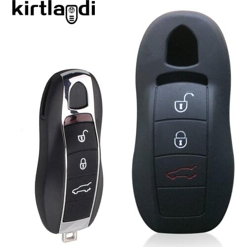 Kirtlandi Silicone Key Holder Keychain for Porsche Macan Panamera Cayenne 911 718 Taycan 2018 2019 2020 2021 Car Key Case Cover