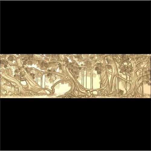Fairy Forest Long Panel 3d model STL relief for cnc STL format 3d Relief Model STL Router 3 axis Engraver ArtCam