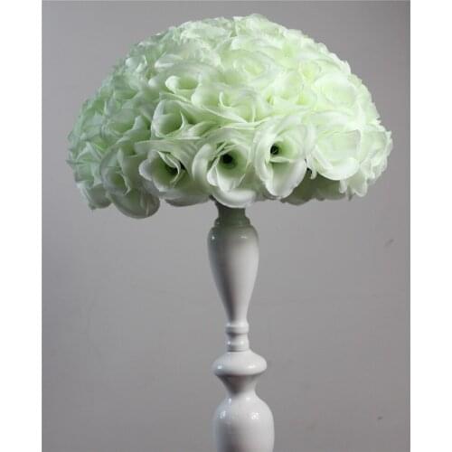 SPR ivory/cream,Hot Sale Artificial Roses flower ball For Home/Wedding Decoration Flower Heads Kissing Balls For Weddings 25Cm