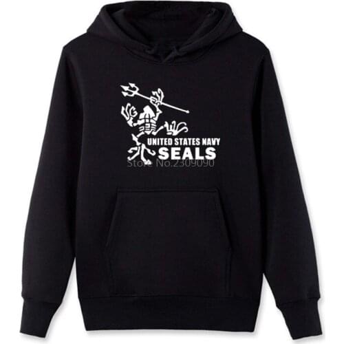 Fashion Men Cotton Sweatshirt Navy Seal Frog Crawling With Fork Print Hoodies Casual Hoodies Cool Coat Top Harajuku Streetwear