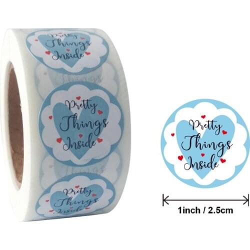 50-500pcs Pretty Things Inside Stickers Round Paper Gold Thank you stickers for Business Packaging Seal Labels Cute Stickers