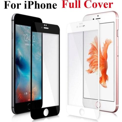 For iPhone 7 8 plus Screen Protective Glass Full Cover Display Protector Tempered Glass on iphone7 iphone8 7plus 8plus peliculas
