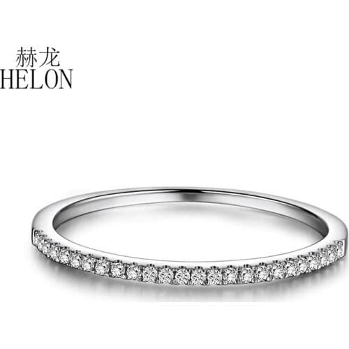 HELON Sterling Silver 925 100% Genuine AAA Graded Cubic Zirconia Wedding Anniversary Ring Band Women Trendy Fine Jewelry Ring