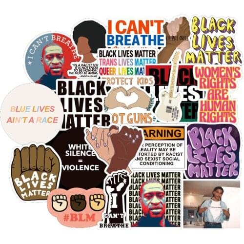 50PCS Black Lives Matter Stickers DIY Skateboard Guitar Phone Laptop Luggage Classic Graffiti Sticker Decal Fun for Kid Toy Gift