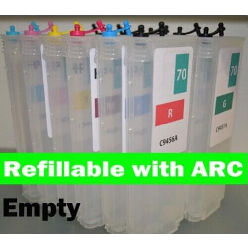 12 empty compatible refillable cartridge for HP Z3100 for HP70 with ARCs printer