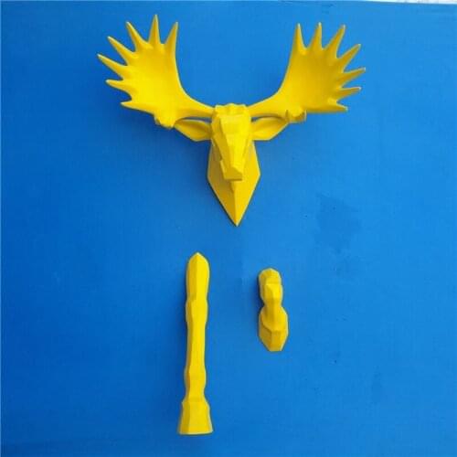 120cm 3D Deer Head Sculpture Wall Hanging Decoration Porch Villa Living Room Bar Hotel Background Decorative Animal Head