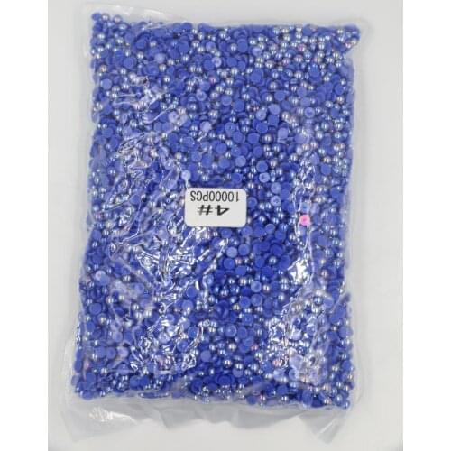 2mm,4mm,5mm,6mm,8mm,10mm,12mm Jelly Sapphire AB Flat back ABS round Half Pearl beads, imitation plastic half pearl beads