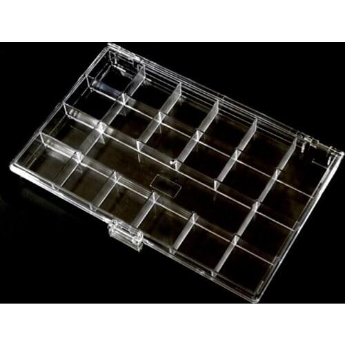 27RC 21 Grids Nail Glass Decor Kit Multi Shapes with Dual-ended Dotting Pen Tweezers