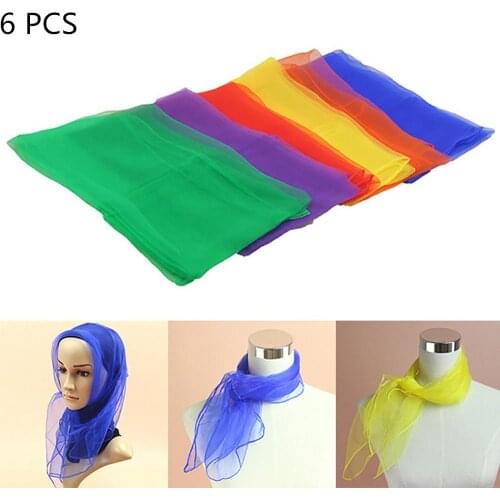 6 colors Children gymnastics scarves for outdoor game toys/ Kids Child parent interactive handkerchief educational toys