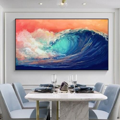 Abstract Art Painting Modern Landscape Wall Posters And Prints Abstract Surf Art Pictures for Living Room Cuadros Decoration