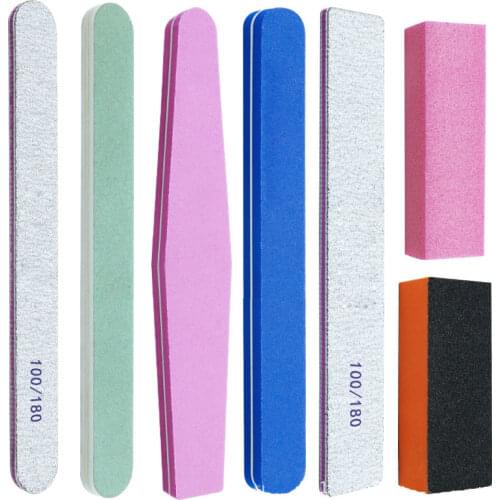5Pcs Nail Spong Buffer Block File Buffing Sanding Grinding UV Gel Polishing Manicure Professional Nail Art Tool