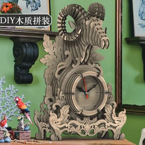 Adult high difficulty hand assembled wooden puzzle 3D clock model boy can use brain educational toys wood toys