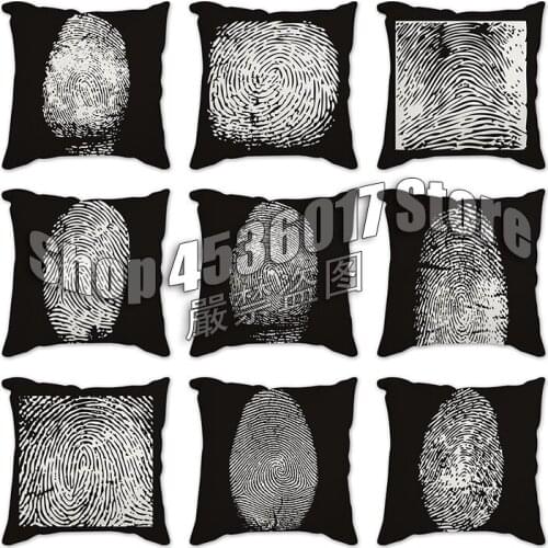 Home Decorative Pillow Case fingerprint Geometric Cushion Cover Sofa Seat Hotel Home Living Room Bedroom Decoration 45*45 cm