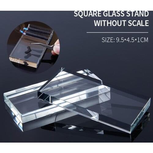 Eyelash Glue Glass Stand Holder Crystal Table False Eyelashes Pallet Transparent Glue Tray Eyelash Extension Makeup Tools