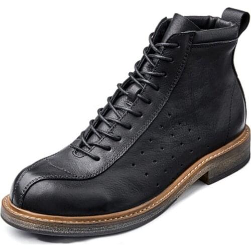 Retro Leather Boots For Men 2021 Winter Male Work Boots Man Fashion Boots Military 14#20/10d50