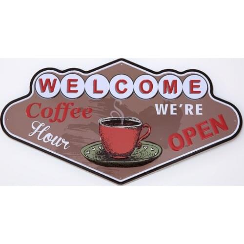 2021 NEW Coffee Hour Metal Retro Tin Signs Welcome Cafe Bar Pub Club Decoration Poster Plaque Vintage Wall Art Plate Home Decor