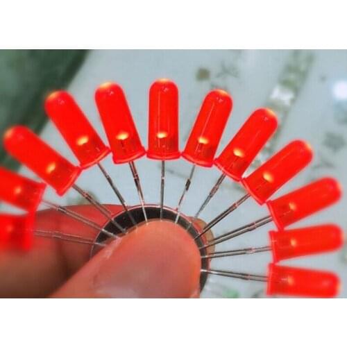MIX ODM Special Through Hole diffused 5mm red led diode light beads 5*14.5mm