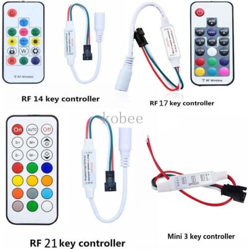 Mini 3key RF 14key 21key mini little led pixel strip light controller for WS2811 SK6812 WS2812B 6803 1903 with remote controller