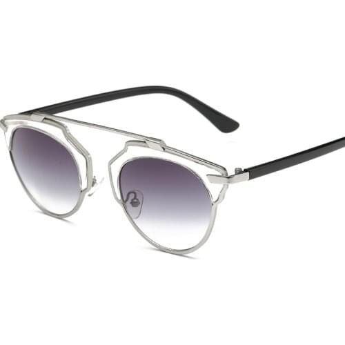 Laura Fairy Fashion Half Rimless Color Block Lens Sunglasses Brand Designer Double Bridge Sun Glasses oculos de sol das mulheres