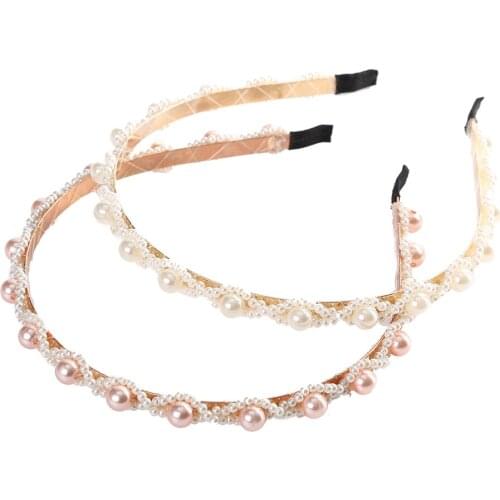 Molans Fashion Alloy Pearl Headband For Women Rhinestone Hair Bands Hoop Bezel Elegant Lady 2021 New Hair Accessories Headwear
