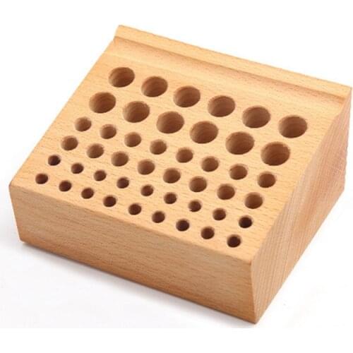 46 Holes Leather DIY Tool set Solid Wood Storage Table Rack Tool Rack Leather Punch Printing Engraving Tool Storagetable Holder