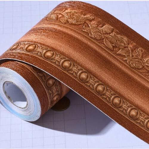 Wallpapers Border 3D Three-dimensional Emboss Floral Wallpaper Border Walls Roll Stereo Wall Stickers Kitchen Wall Paper Borders