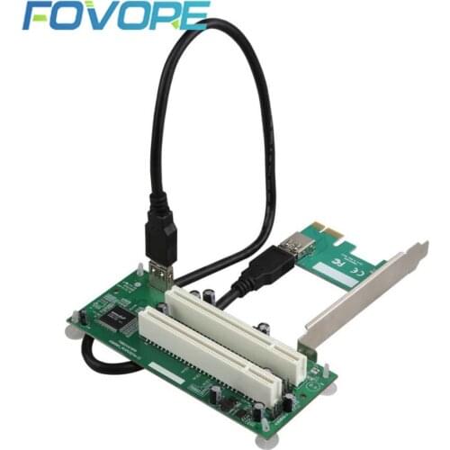 PCI-Express PCI-e to PCI Adapter Card PCIe to Dual PCI Slot Expansion Card USB 3.0 Add on Cards Converter