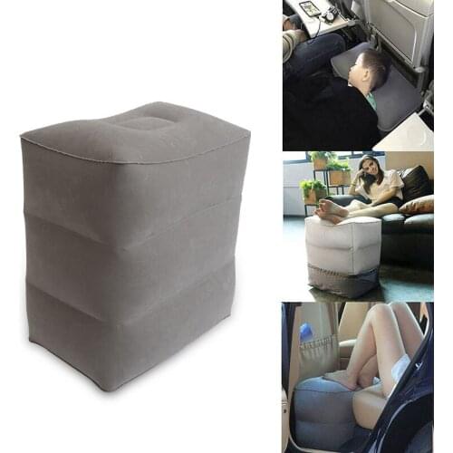 Portable Inflatable Footrest Adjustable Pillow Travel Stool on aircraft train car Warm foot pad for trip Leisure camping tool