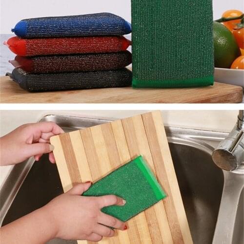 Practical Stainless Steel Wire Sponge Scouring Cloth Kitchen Decontamination Clean Bowl/dish/pot Brush Household Cleaning Tool