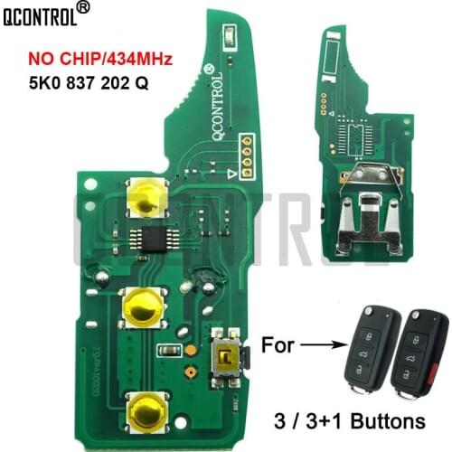 QCONTROL Car Remote Key Circuit Board for 5K0837202Q for VW/VolksWagen Beetle/Caddy/Eos/Golf/Jetta/Polo/Scirocco/Tiguan/Touran