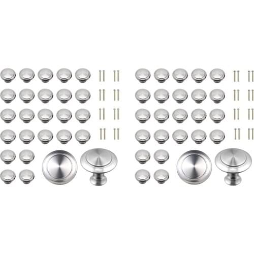 Cabinet Knobs, Round Kitchen Drawer Pulls With Screws, Modern Stainless Steel Drawer Dresser Knob Hardware Handle