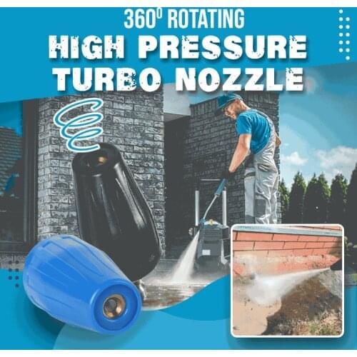 Washer Turbo Head Nozzle Rotating Turbo Nozzle Quick Connect High Pressure Washer Cleaner Accessory 360 Degree Dirt Blaster