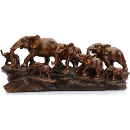 Copper Statue 22cm Resin Elephant wine cabinet study decoration office retro home craft decoration