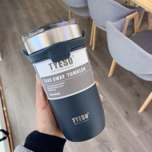 Thermos Bottle With Straw Double Stainless Steel Coffee Thermos Mug with Non-slip Case Car Vacuum Flask Travel Insulated Bottle