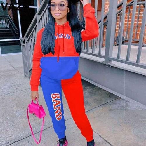 VAZN 2020 Hot High-end Energy Nature Young Daily Casual Hooded Tracksuits Full Sleeve Group Long Pants Slim Women 2 Piece Set