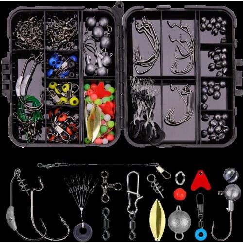 WALK FISH 213Pcs/box Fishing Accessories Including Fishing Hooks Beads Sinker Snaps Swivels Terminal Rock Carp Fishing Tackle