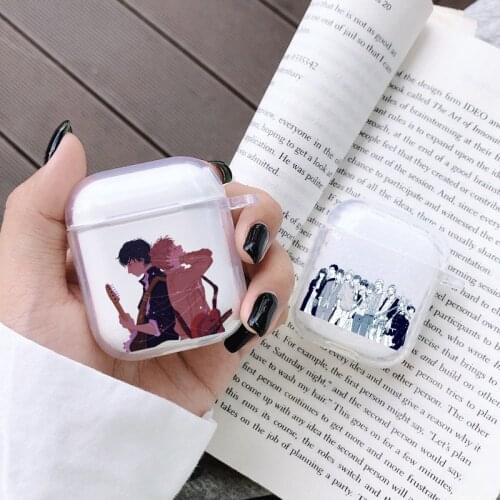 Japan Given Anime Fitted Music Gay Clear Soft silicone For AirPod 1 2 Cases For Airpods Charging Box For AirPods 2 Fundas Coque