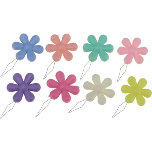 10pcs Elderly Easy Sewing Needle Device Threader Thread Guide Tool Garment Sewing Needlework Flower Shape Threader Random Color