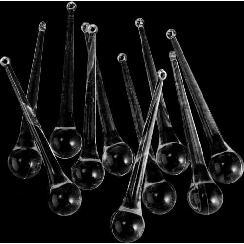 10Pcs Crystal Raindrop Pendant Chandelier Parts Hanging Icicles Decoration