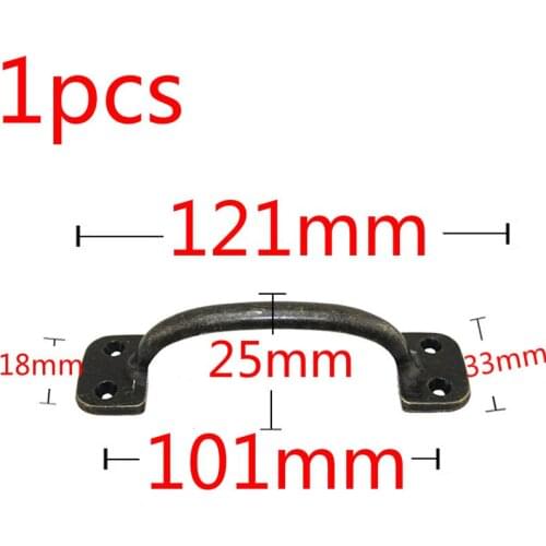 5pcs Zinc Alloy Drawer Handle 121x33mm Vintage Wooden Box Cabinet Storage Box Handle Bronze Tone