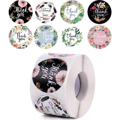 80 Roll Thank You Stickers Seal Labels 1.5 Inch Birthday Wedding Party Christmas Gift Packaging Envelope Decoration Wholesale K1