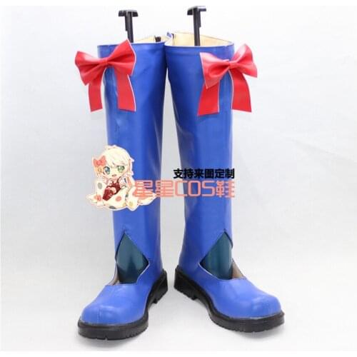 AKB0048 Nagisa Motomiya Blue Long Girls Cosplay Shoes Boots X002
