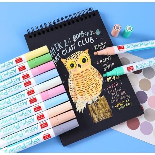 Acrylic marker brush pen for 12 color set animation design graffiti pen markers art school supplies manga colores drawing colors