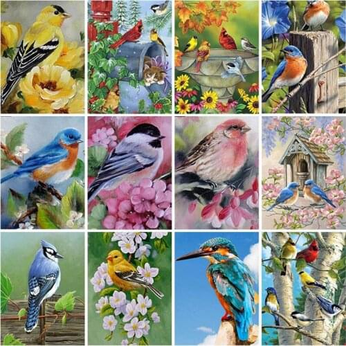 Bird Flower DIY 5D Diamond Painting Cross Stitch Kits Full Square Resin Rhinestones Mosaic Animal Diamond Embroidery Home Decor