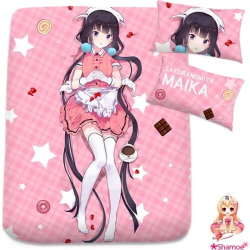 Anime Cartoon blend s Maika Sakuranomiya Milk Silk Flat Sheet Bed Sheet Top Sheet