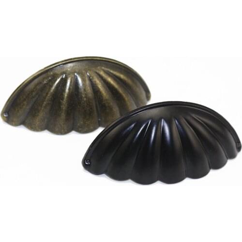 Antique Brass Shell Knob Cupboard Door Cabinet Desk Drawer Furniture Pull Handle Door Knob Kitchen Cabinet Handles