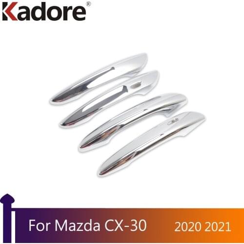 For Mazda CX30 CX-30 2020 2021 ABS Chrome Side Door Handle Cover Trims Car Decoration Exterior Accessories Styling 2 holes