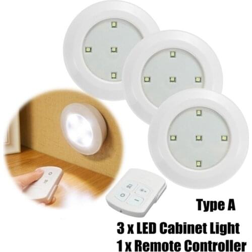 Wireless LED Puck Lights-5 LED Remote Control Touch Lamp-Pat Lamp Night Lamp with Remote Lighting for Kitchen Under Cabinet