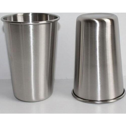 100pcs/lot 500ML Stainless Steel Cups 16oz Tumbler Pint Glasses Metal Cups Hand Beer Cup Drinking Accessories ZA4487
